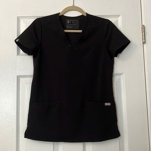 Figs Scrubs Black XXS Casma Top